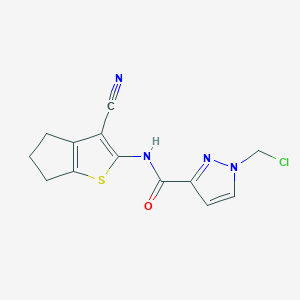 1-(chloromethyl)-N-(3-cyano-5,6-dihydro-4H-cyclopenta[b]thien-2-yl)-1H-pyrazole-3-carboxamide