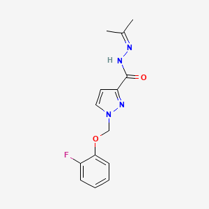 1-[(2-FLUOROPHENOXY)METHYL]-N-(1-METHYLETHYLIDENE)-1H-PYRAZOLE-3-CARBOHYDRAZIDE