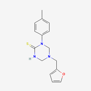 molecular formula C15H17N3OS B4347775 5-[(FURAN-2-YL)METHYL]-1-(4-METHYLPHENYL)-1,3,5-TRIAZINANE-2-THIONE 