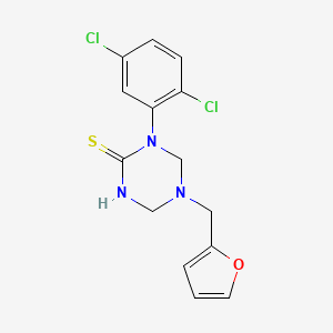 molecular formula C14H13Cl2N3OS B4347794 1-(2,5-dichlorophenyl)-5-(2-furylmethyl)-1,3,5-triazinane-2-thione 