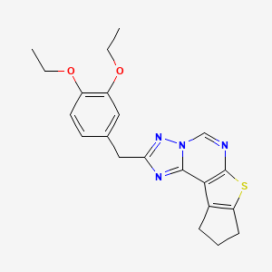 molecular formula C21H22N4O2S B4347814 2-(3,4-diethoxybenzyl)-9,10-dihydro-8H-cyclopenta[4,5]thieno[3,2-e][1,2,4]triazolo[1,5-c]pyrimidine 