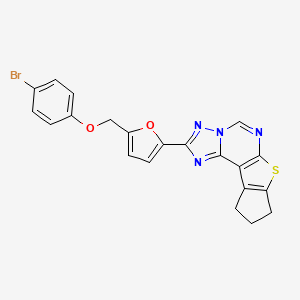 2-{5-[(4-bromophenoxy)methyl]-2-furyl}-9,10-dihydro-8H-cyclopenta[4,5]thieno[3,2-e][1,2,4]triazolo[1,5-c]pyrimidine