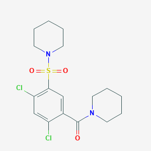molecular formula C17H22Cl2N2O3S B434783 1-{[2,4-Dichloro-5-(1-piperidinylcarbonyl)phenyl]sulfonyl}piperidine CAS No. 351335-20-1
