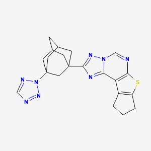 molecular formula C21H22N8S B4347831 2-[3-(2H-1,2,3,4-TETRAAZOL-2-YL)-1-ADAMANTYL]-9,10-DIHYDRO-8H-CYCLOPENTA[4,5]THIENO[3,2-E][1,2,4]TRIAZOLO[1,5-C]PYRIMIDINE 