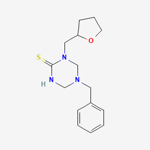 molecular formula C15H21N3OS B4347855 5-Benzyl-1-(tetrahydrofuran-2-ylmethyl)-1,3,5-triazinane-2-thione 