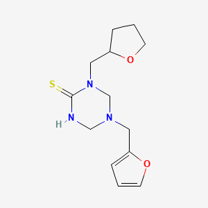 molecular formula C13H19N3O2S B4347861 5-(Furan-2-ylmethyl)-1-(tetrahydrofuran-2-ylmethyl)-1,3,5-triazinane-2-thione 