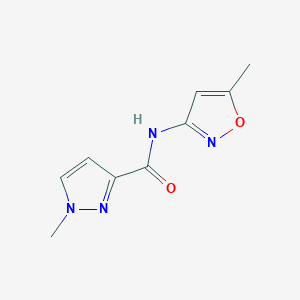 molecular formula C9H10N4O2 B4347868 1-methyl-N-(5-methyl-3-isoxazolyl)-1H-pyrazole-3-carboxamide 