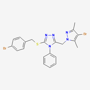 3-[(4-bromobenzyl)sulfanyl]-5-[(4-bromo-3,5-dimethyl-1H-pyrazol-1-yl)methyl]-4-phenyl-4H-1,2,4-triazole