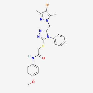 molecular formula C23H23BrN6O2S B4347880 2-({5-[(4-bromo-3,5-dimethyl-1H-pyrazol-1-yl)methyl]-4-phenyl-4H-1,2,4-triazol-3-yl}sulfanyl)-N-(4-methoxyphenyl)acetamide 