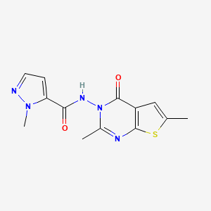 molecular formula C13H13N5O2S B4347890 N-(2,6-dimethyl-4-oxothieno[2,3-d]pyrimidin-3(4H)-yl)-1-methyl-1H-pyrazole-5-carboxamide 