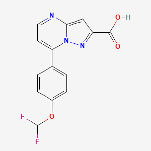 molecular formula C14H9F2N3O3 B4347905 7-[4-(difluoromethoxy)phenyl]pyrazolo[1,5-a]pyrimidine-2-carboxylic acid 