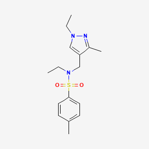 molecular formula C16H23N3O2S B4347911 N~1~-ETHYL-N~1~-[(1-ETHYL-3-METHYL-1H-PYRAZOL-4-YL)METHYL]-4-METHYL-1-BENZENESULFONAMIDE 