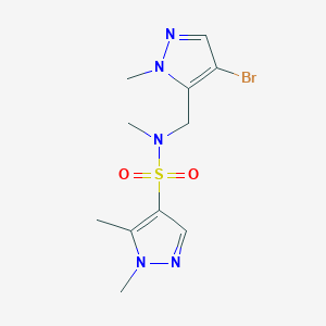 molecular formula C11H16BrN5O2S B4347947 N~4~-[(4-BROMO-1-METHYL-1H-PYRAZOL-5-YL)METHYL]-N~4~,1,5-TRIMETHYL-1H-PYRAZOLE-4-SULFONAMIDE 