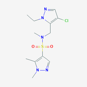 B4347952 N-[(4-chloro-1-ethyl-1H-pyrazol-5-yl)methyl]-N,1,5-trimethyl-1H-pyrazole-4-sulfonamide CAS No. 1174870-63-3