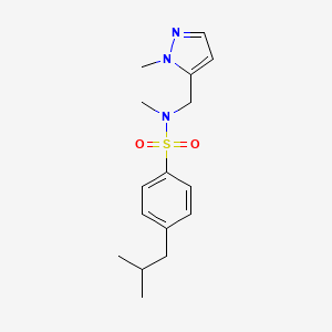 molecular formula C16H23N3O2S B4347984 4-ISOBUTYL-N~1~-METHYL-N~1~-[(1-METHYL-1H-PYRAZOL-5-YL)METHYL]-1-BENZENESULFONAMIDE 