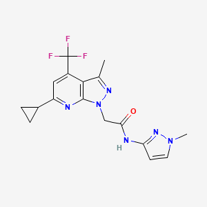 2-[6-CYCLOPROPYL-3-METHYL-4-(TRIFLUOROMETHYL)-1H-PYRAZOLO[3,4-B]PYRIDIN-1-YL]-N~1~-(1-METHYL-1H-PYRAZOL-3-YL)ACETAMIDE