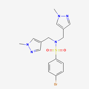 molecular formula C16H18BrN5O2S B4348048 4-bromo-N,N-bis[(1-methyl-1H-pyrazol-4-yl)methyl]benzenesulfonamide 