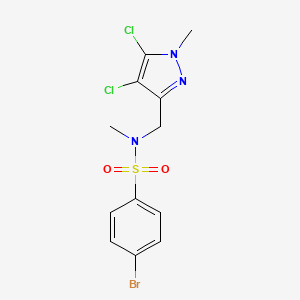 molecular formula C12H12BrCl2N3O2S B4348068 4-BROMO-N~1~-[(4,5-DICHLORO-1-METHYL-1H-PYRAZOL-3-YL)METHYL]-N~1~-METHYL-1-BENZENESULFONAMIDE 