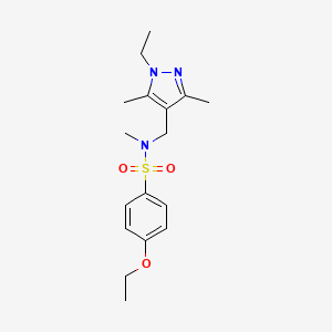 molecular formula C17H25N3O3S B4348086 4-ETHOXY-N~1~-[(1-ETHYL-3,5-DIMETHYL-1H-PYRAZOL-4-YL)METHYL]-N~1~-METHYL-1-BENZENESULFONAMIDE 