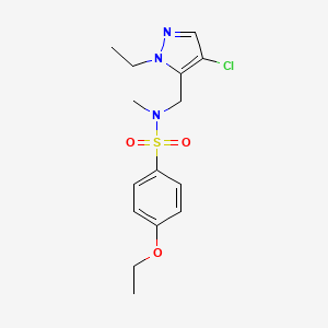 molecular formula C15H20ClN3O3S B4348097 N~1~-[(4-CHLORO-1-ETHYL-1H-PYRAZOL-5-YL)METHYL]-4-ETHOXY-N~1~-METHYL-1-BENZENESULFONAMIDE 