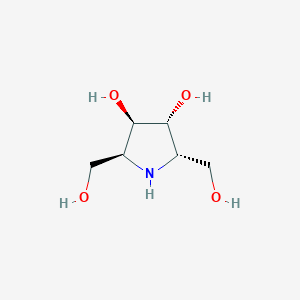 molecular formula C6H13NO4 B043481 (2S,3R,4R,5S)-2,5-Bis(hydroxymethyl)pyrrolidine-3,4-diol CAS No. 105015-44-9