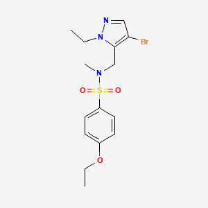 molecular formula C15H20BrN3O3S B4348100 N~1~-[(4-BROMO-1-ETHYL-1H-PYRAZOL-5-YL)METHYL]-4-ETHOXY-N~1~-METHYL-1-BENZENESULFONAMIDE 