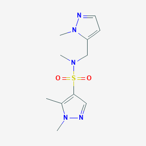 molecular formula C11H17N5O2S B4348128 N~4~,1,5-TRIMETHYL-N~4~-[(1-METHYL-1H-PYRAZOL-5-YL)METHYL]-1H-PYRAZOLE-4-SULFONAMIDE 