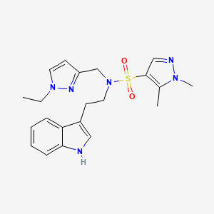 molecular formula C21H26N6O2S B4348149 N~4~-[(1-ETHYL-1H-PYRAZOL-3-YL)METHYL]-N~4~-[2-(1H-INDOL-3-YL)ETHYL]-1,5-DIMETHYL-1H-PYRAZOLE-4-SULFONAMIDE 