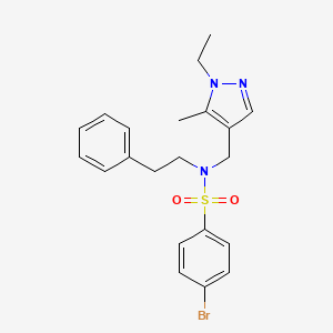 molecular formula C21H24BrN3O2S B4348213 4-BROMO-N~1~-[(1-ETHYL-5-METHYL-1H-PYRAZOL-4-YL)METHYL]-N~1~-PHENETHYL-1-BENZENESULFONAMIDE 