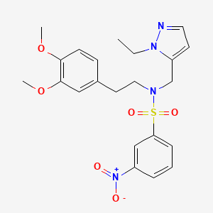 molecular formula C22H26N4O6S B4348226 N~1~-(3,4-DIMETHOXYPHENETHYL)-N~1~-[(1-ETHYL-1H-PYRAZOL-5-YL)METHYL]-3-NITRO-1-BENZENESULFONAMIDE 