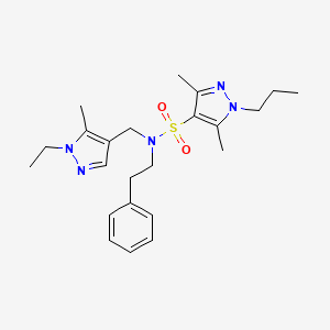 molecular formula C23H33N5O2S B4348282 N~4~-[(1-ETHYL-5-METHYL-1H-PYRAZOL-4-YL)METHYL]-3,5-DIMETHYL-N~4~-PHENETHYL-1-PROPYL-1H-PYRAZOLE-4-SULFONAMIDE 