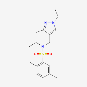 molecular formula C17H25N3O2S B4348296 N-ethyl-N-[(1-ethyl-3-methyl-1H-pyrazol-4-yl)methyl]-2,5-dimethylbenzenesulfonamide 