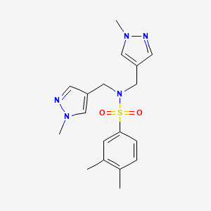 molecular formula C18H23N5O2S B4348318 3,4-DIMETHYL-N~1~,N~1~-BIS[(1-METHYL-1H-PYRAZOL-4-YL)METHYL]-1-BENZENESULFONAMIDE 