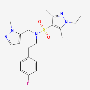 molecular formula C20H26FN5O2S B4348347 1-ethyl-N-[2-(4-fluorophenyl)ethyl]-3,5-dimethyl-N-[(1-methyl-1H-pyrazol-5-yl)methyl]-1H-pyrazole-4-sulfonamide 