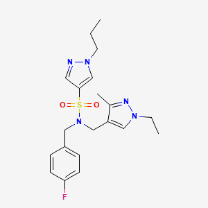 molecular formula C20H26FN5O2S B4348359 N~4~-[(1-ETHYL-3-METHYL-1H-PYRAZOL-4-YL)METHYL]-N~4~-(4-FLUOROBENZYL)-1-PROPYL-1H-PYRAZOLE-4-SULFONAMIDE 