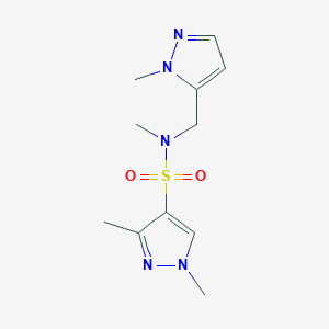 molecular formula C11H17N5O2S B4348391 N~4~,1,3-TRIMETHYL-N~4~-[(1-METHYL-1H-PYRAZOL-5-YL)METHYL]-1H-PYRAZOLE-4-SULFONAMIDE 