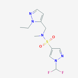 molecular formula C11H15F2N5O2S B4348396 1-(difluoromethyl)-N-[(2-ethylpyrazol-3-yl)methyl]-N-methylpyrazole-4-sulfonamide 