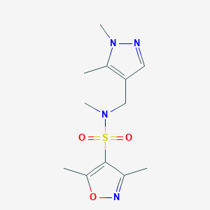 molecular formula C12H18N4O3S B4348411 N-[(1,5-dimethyl-1H-pyrazol-4-yl)methyl]-N,3,5-trimethyl-4-isoxazolesulfonamide 