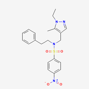 molecular formula C21H24N4O4S B4348419 N~1~-[(1-ETHYL-5-METHYL-1H-PYRAZOL-4-YL)METHYL]-4-NITRO-N~1~-PHENETHYL-1-BENZENESULFONAMIDE 