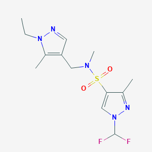 molecular formula C13H19F2N5O2S B4348423 1-(DIFLUOROMETHYL)-N~4~-[(1-ETHYL-5-METHYL-1H-PYRAZOL-4-YL)METHYL]-N~4~,3-DIMETHYL-1H-PYRAZOLE-4-SULFONAMIDE 