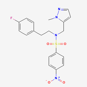 molecular formula C19H19FN4O4S B4348429 N-[2-(4-fluorophenyl)ethyl]-N-[(1-methyl-1H-pyrazol-5-yl)methyl]-4-nitrobenzenesulfonamide 