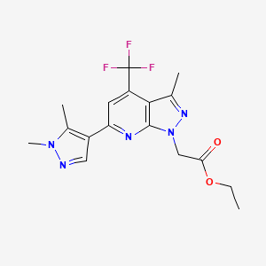 ETHYL 2-[6-(1,5-DIMETHYL-1H-PYRAZOL-4-YL)-3-METHYL-4-(TRIFLUOROMETHYL)-1H-PYRAZOLO[3,4-B]PYRIDIN-1-YL]ACETATE