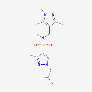 molecular formula C16H27N5O2S B4348464 1-ISOBUTYL-N~4~,3-DIMETHYL-N~4~-[(1,3,5-TRIMETHYL-1H-PYRAZOL-4-YL)METHYL]-1H-PYRAZOLE-4-SULFONAMIDE 