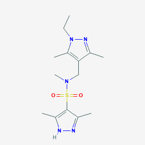 molecular formula C14H23N5O2S B4348498 N~4~-[(1-ETHYL-3,5-DIMETHYL-1H-PYRAZOL-4-YL)METHYL]-N~4~,3,5-TRIMETHYL-1H-PYRAZOLE-4-SULFONAMIDE 