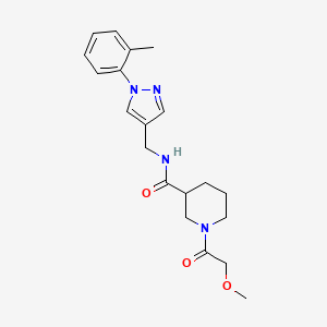 molecular formula C20H26N4O3 B4348509 1-(methoxyacetyl)-N-{[1-(2-methylphenyl)-1H-pyrazol-4-yl]methyl}piperidine-3-carboxamide 