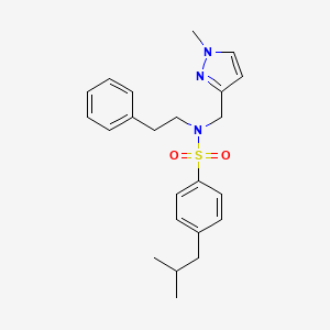 molecular formula C23H29N3O2S B4348520 4-ISOBUTYL-N~1~-[(1-METHYL-1H-PYRAZOL-3-YL)METHYL]-N~1~-PHENETHYL-1-BENZENESULFONAMIDE 