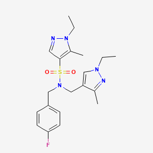 molecular formula C20H26FN5O2S B4348529 1-ETHYL-N~4~-[(1-ETHYL-3-METHYL-1H-PYRAZOL-4-YL)METHYL]-N~4~-(4-FLUOROBENZYL)-5-METHYL-1H-PYRAZOLE-4-SULFONAMIDE 