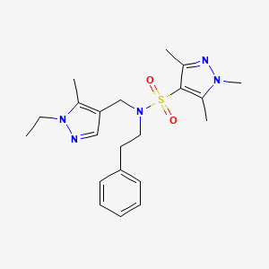 molecular formula C21H29N5O2S B4348535 N~4~-[(1-ETHYL-5-METHYL-1H-PYRAZOL-4-YL)METHYL]-1,3,5-TRIMETHYL-N~4~-PHENETHYL-1H-PYRAZOLE-4-SULFONAMIDE 