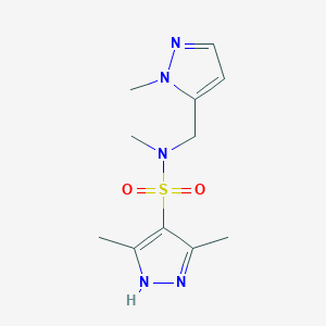 N,3,5-trimethyl-N-[(2-methylpyrazol-3-yl)methyl]-1H-pyrazole-4-sulfonamide