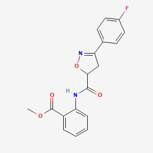 METHYL 2-[3-(4-FLUOROPHENYL)-4,5-DIHYDRO-1,2-OXAZOLE-5-AMIDO]BENZOATE